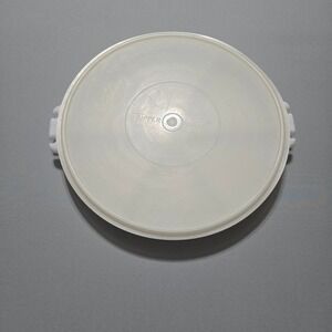 Tupperware 405-9 Divided Servalier 224-9 Lid Vintage White Round 11.5" USA
